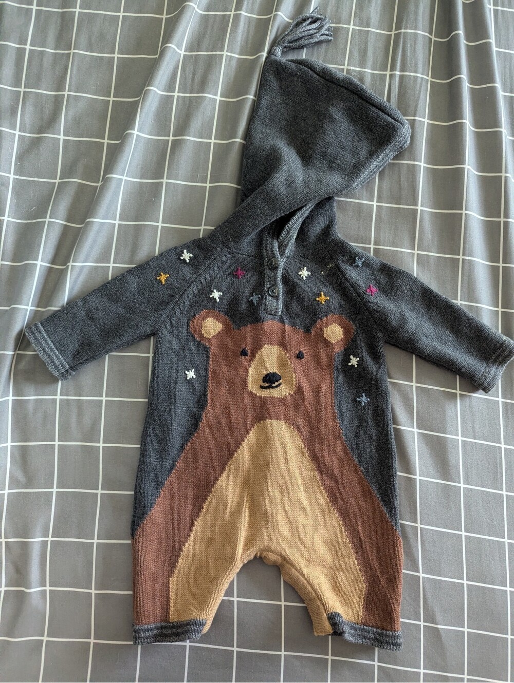 Hanna Andersson bear hugs sweater romper